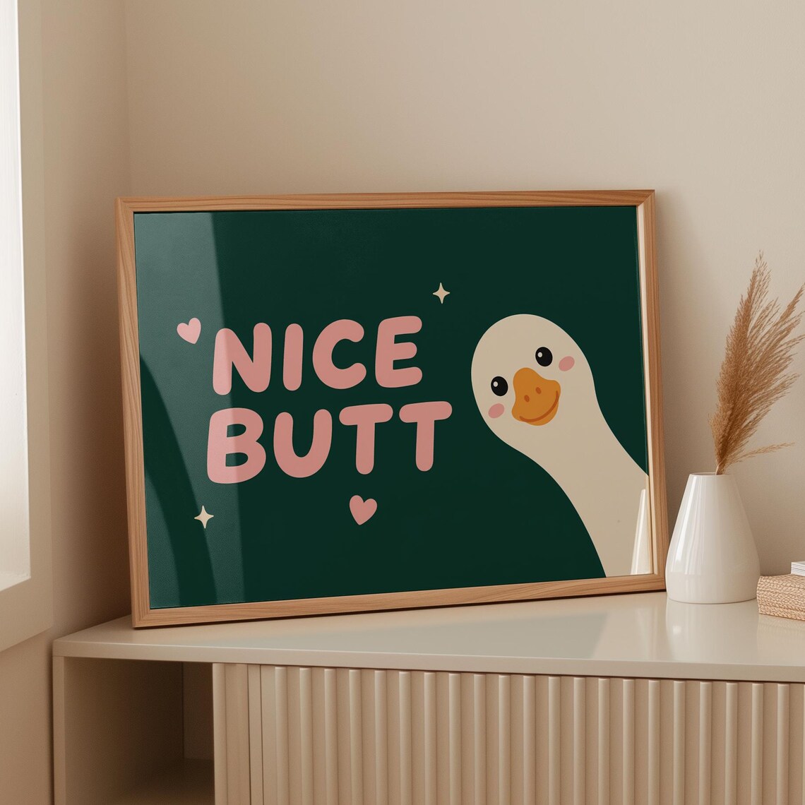 Nice Butt Goose Funny Bathroom Art Print