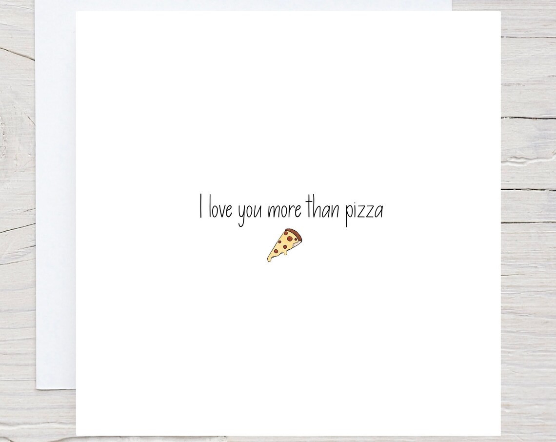 I Love You More Than Pizza Kawaii Pun Anniversary Card Wall Art