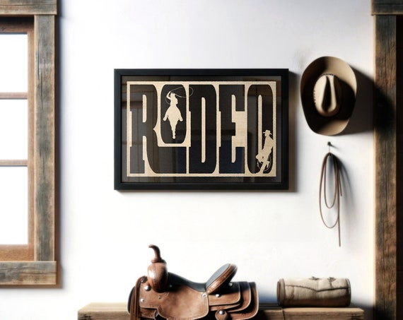 Rodeo Typography Poster Gift For Cowgirl Cowboy Western Wall Art Southern Decor Gift For Southwestern Home