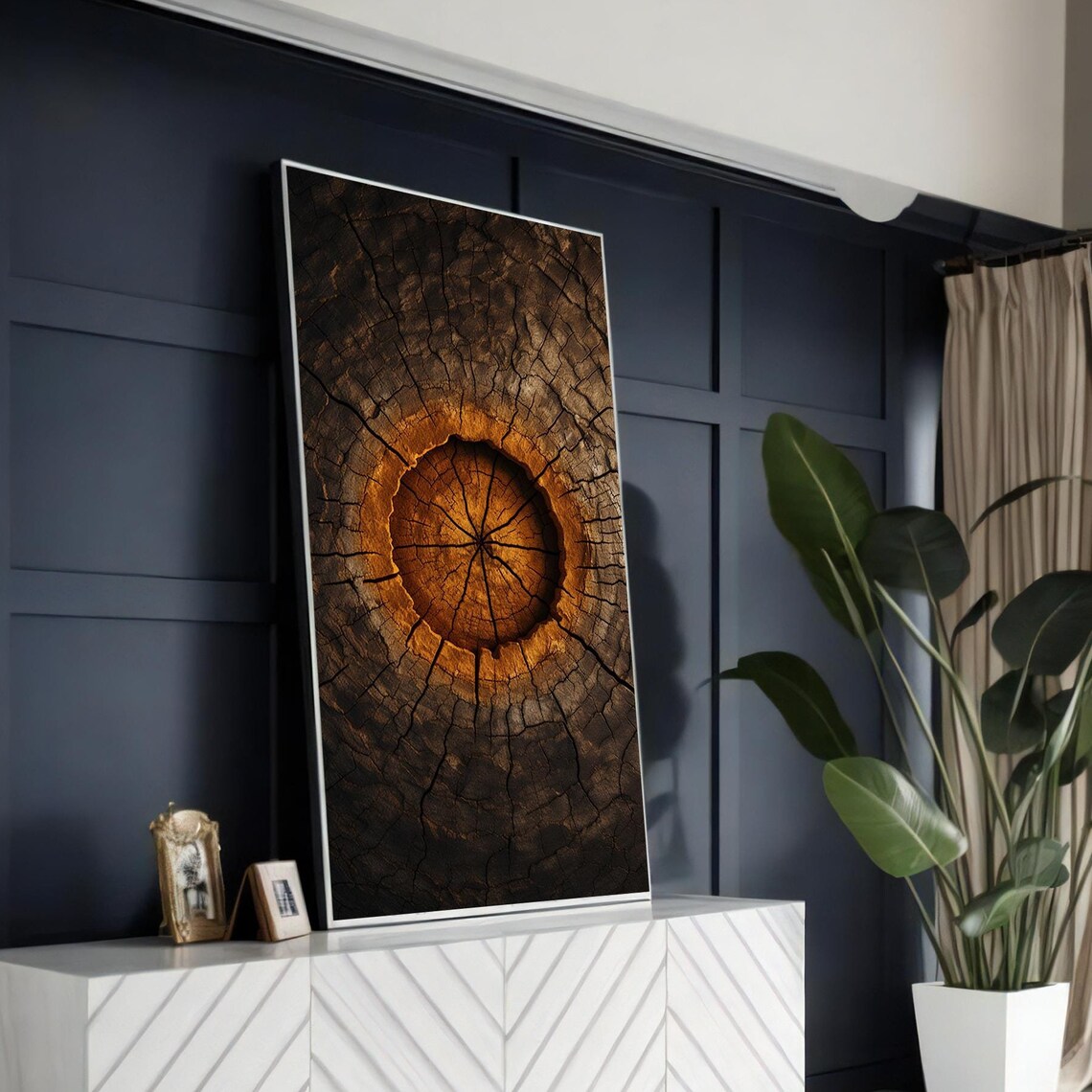 Wood Grain Texture Print, Rustic Tree Ring Artwork - Image 5