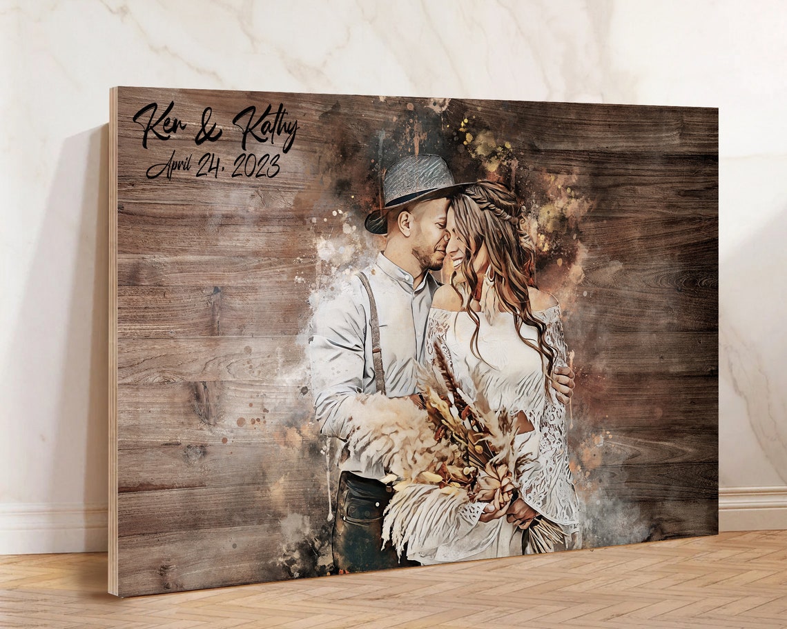 Custom Portrait From Photo Oil Painting Style Family Portrait From Different Photos Loss Of Dad Gift Merge Photos Memorial Gift For Her - Image 2