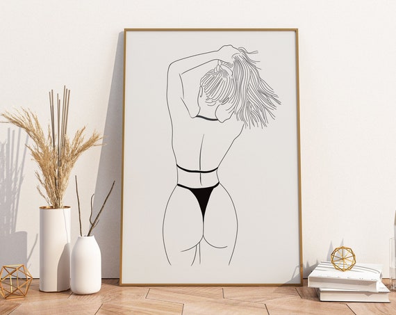 Woman Back Poster Line Art Print Woman Back Illustration Female Body Art Woman Illustration Line Drawing Woman Modern Figure Art