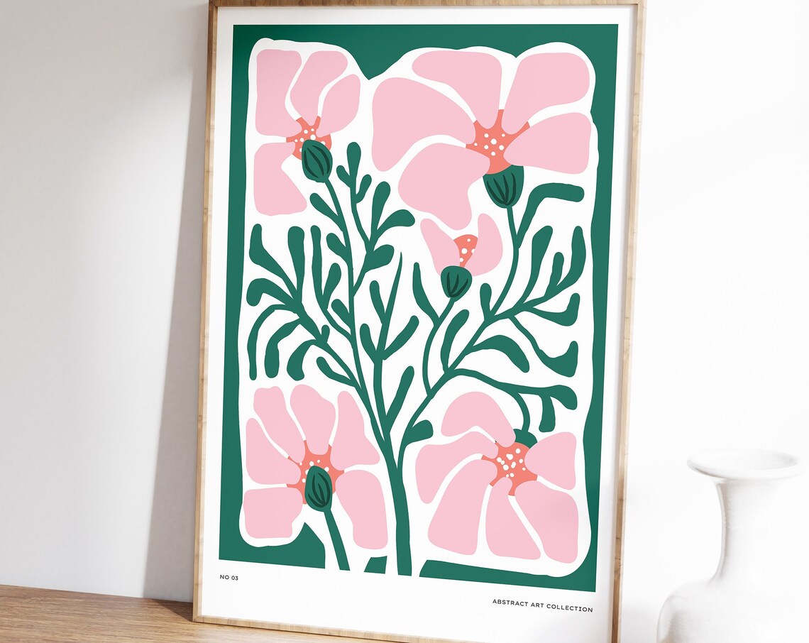 Bright Abstract Flower Retro Flower Market Poster
