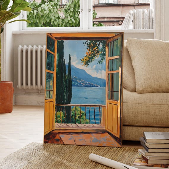 Open Window Henri Matisse Print Style Fauvism Painting Modern Exhibition Patio Doors Italy Mediterranean Lake Como 4