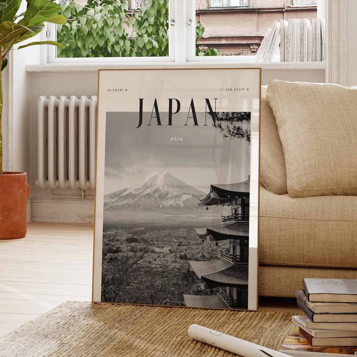 Japan Asia Modern Travel Poster, Wanderlust Decor
