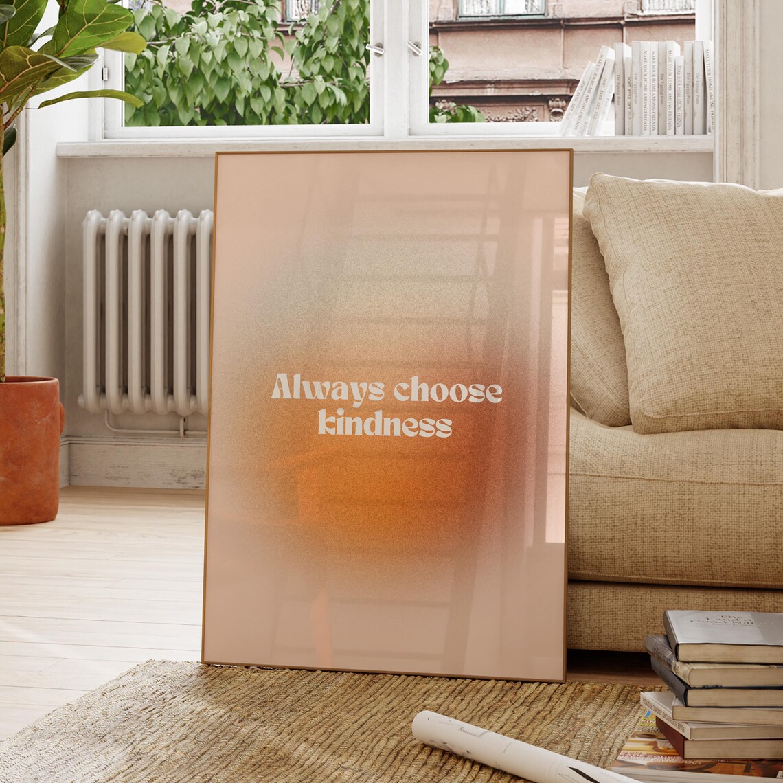 Always Choose Kindness Motivational Quote Abstract Wall Art Decor Inspirational Poster Modern Office Home