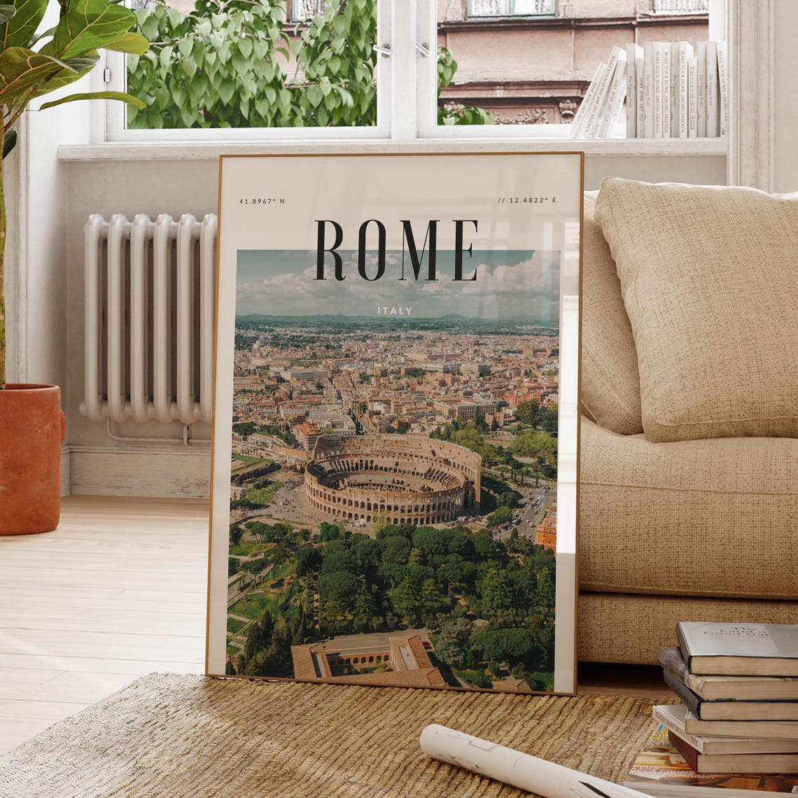 Rome Italy Modern Travel Wall Art Design Color Print Wanderlust Decor Home Office Lover Gift