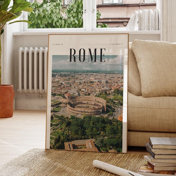 Rome Italy Modern Travel Wall Art Design Color Print Wanderlust Decor Home Office Lover Gift