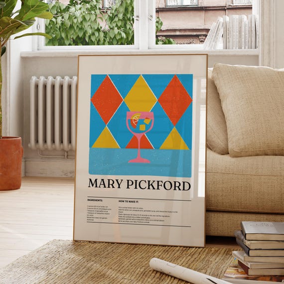 Mary Pickford Classic Cocktail Art Print