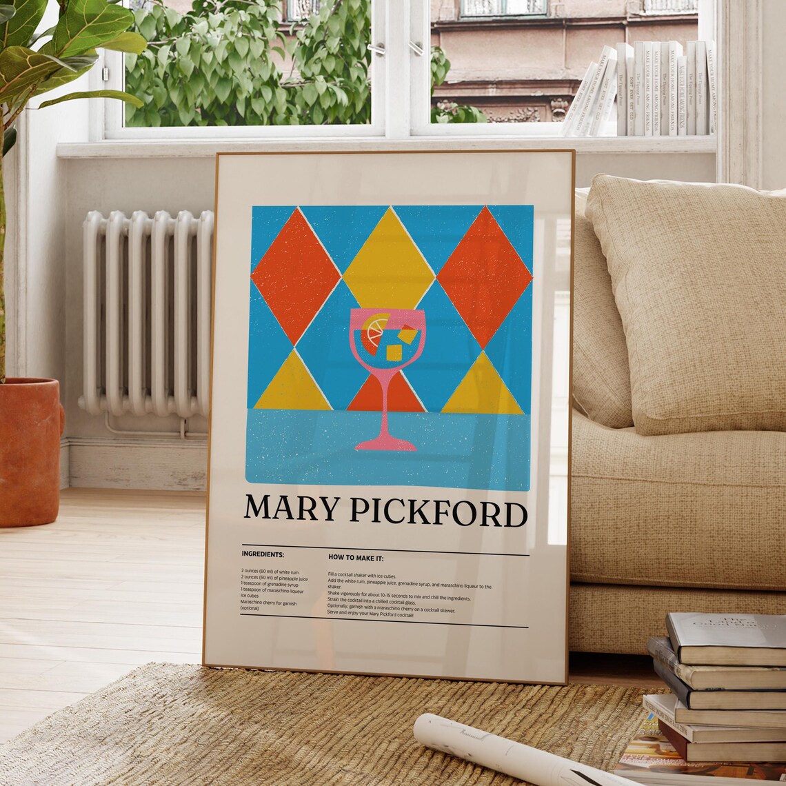Mary Pickford Classic Cocktail Art Print