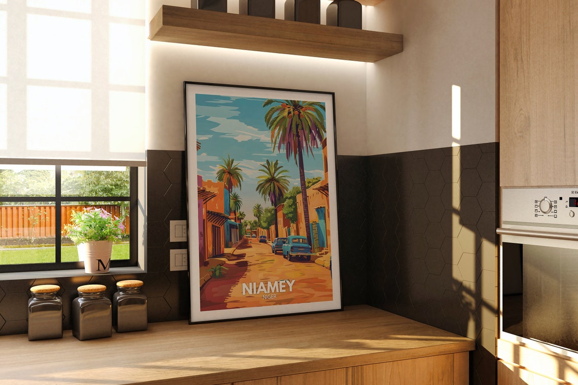 Niamey Art Print Niger Niamey Poster Niger Travel Poster Niger Cityscape Wall Art Unique City Decor Niamey Wall Art Poster - Image 2