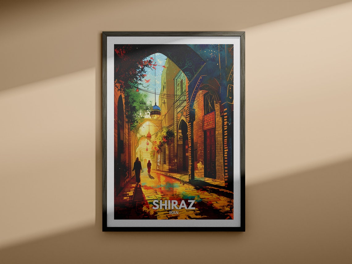 Shiraz Travel Print Iran Shiraz Travel Poster Iran Travel Poster Iran Cityscape Wall Art Unique City Decor - Image 3