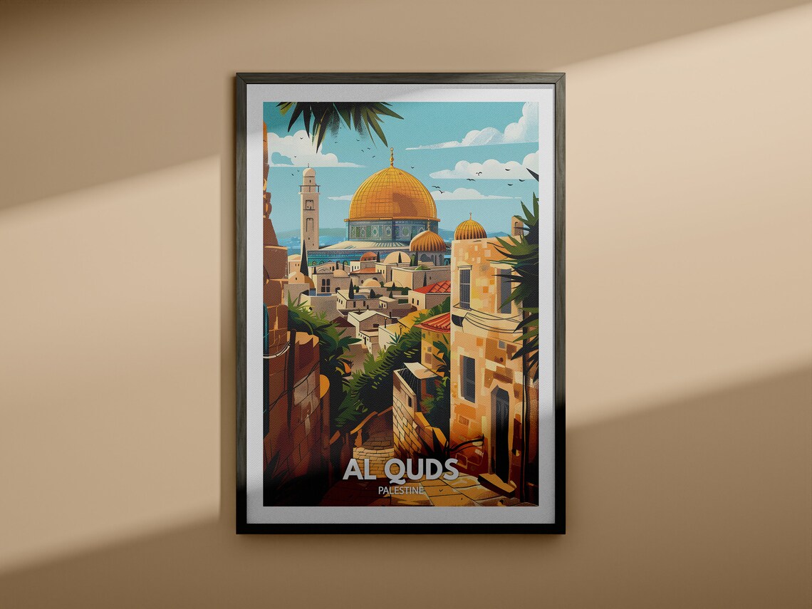 Al Quds Travel Poster, Palestine Cityscape - Image 3