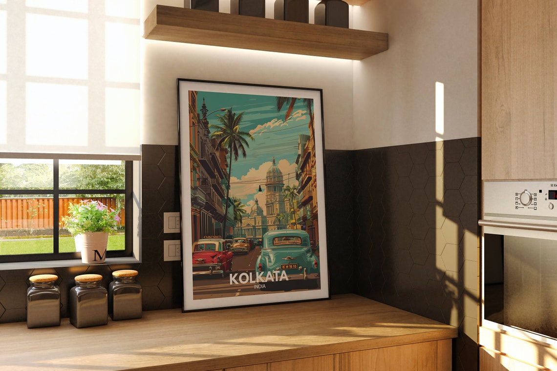 Kolkata Travel Print India Kolkata Travel Poster India Travel Poster India Cityscape Wall Art Unique City Decor - Image 2