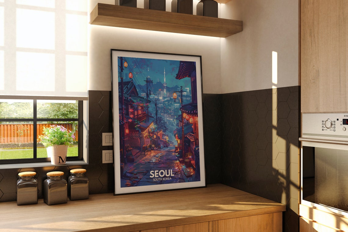 Seoul Art Print South Korea Seoul Travel Poster South Korea Travel Poster South Korea Cityscape Wall Art Unique City Decor - Image 2