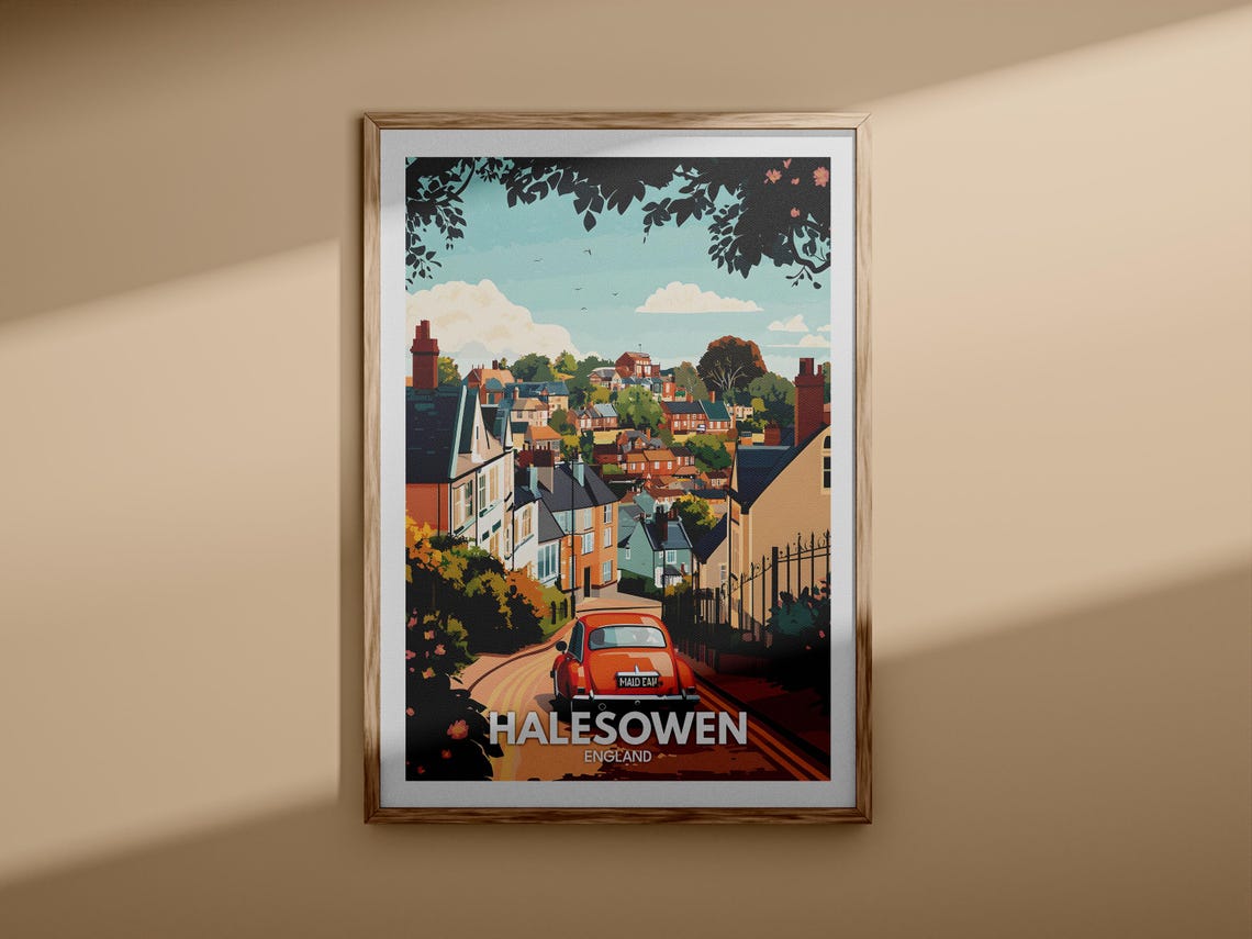 Halesowen Travel Print England Halesowen Travel Poster England Travel Poster United Kingdom Wall Art British Art Decor - Image 2