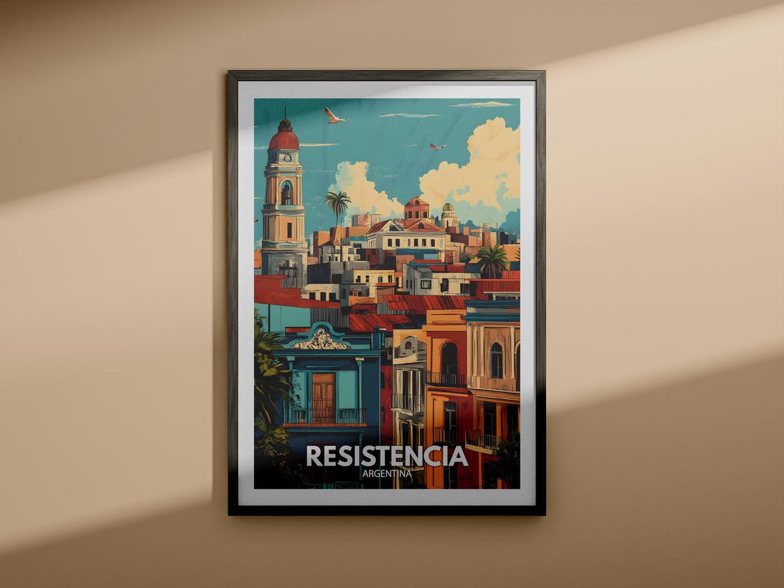 Resistencia Travel Print Argentina Resistencia Travel Poster Argentina Travel Poster Argentina Cityscape Wall Art Unique City Decor - Image 3