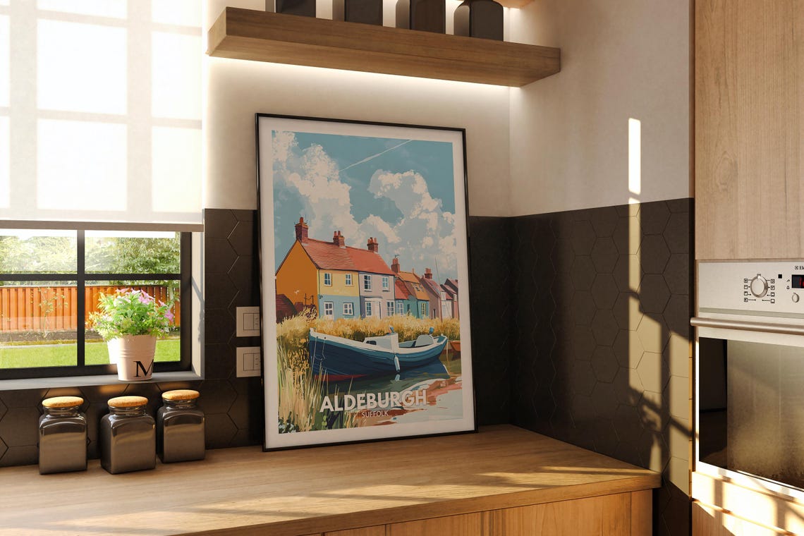 Aldeburgh Travel Print Suffolk Aldeburgh Travel Poster Suffolk Travel Poster Suffolk Cityscape Wall Art Unique City Art Decor - Image 2