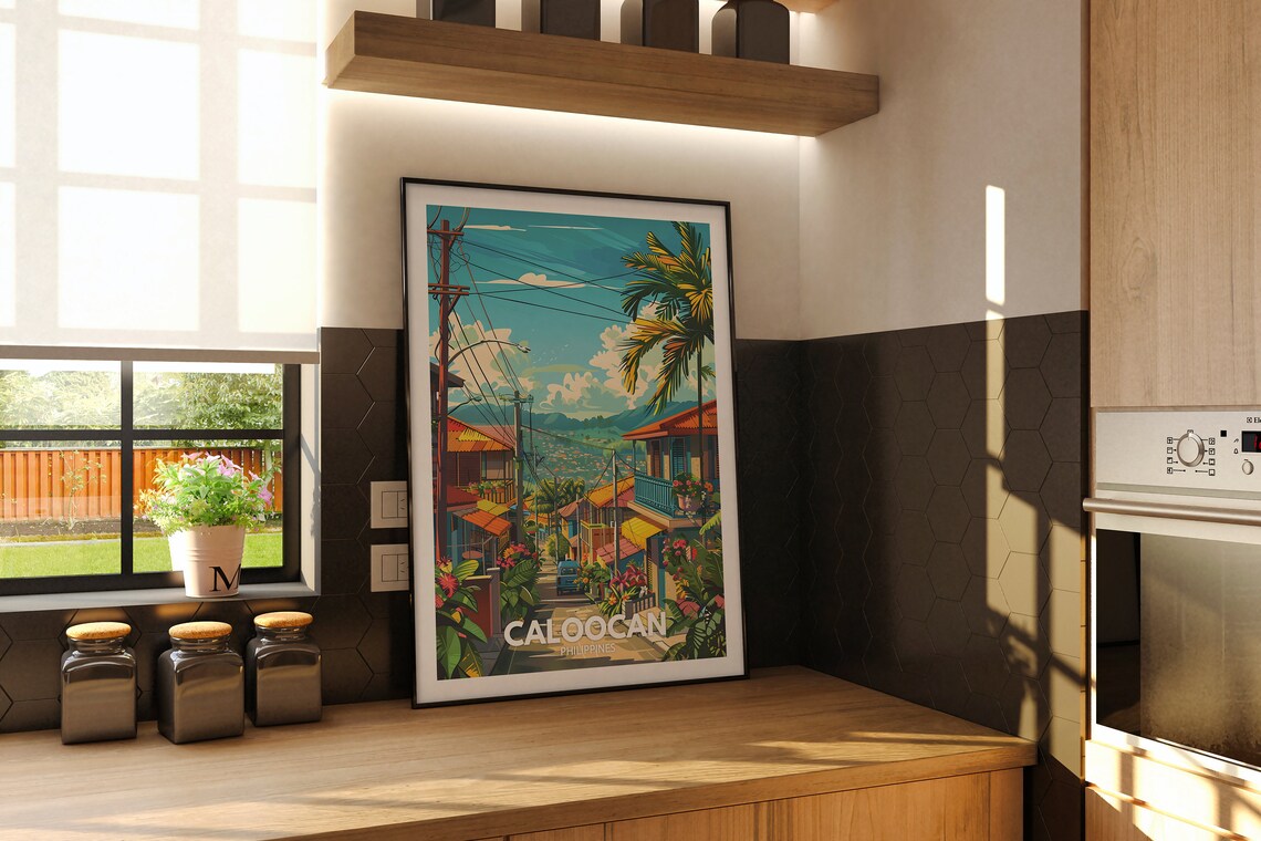 Caloocan Travel Print Philippines Caloocan Travel Poster Philippines Travel Poster Philippines Cityscape Wall Unique City Decor - Image 2