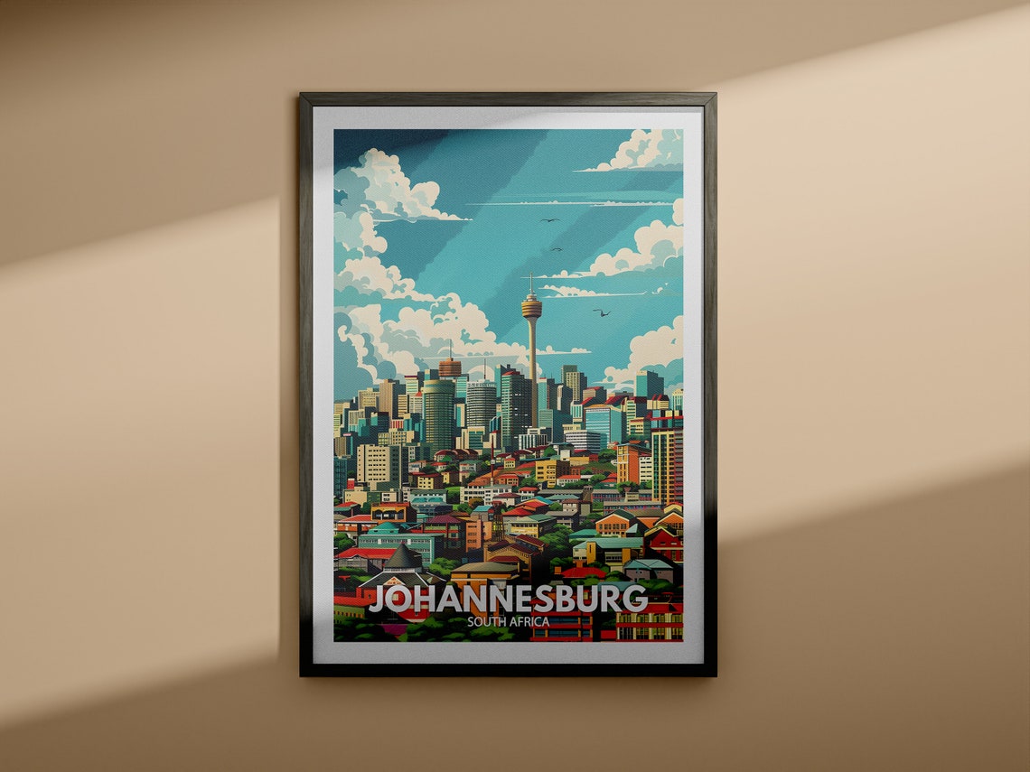 Johannesburg Print South Africa Johannesburg Travel Poster South Africa Travel Poster South Africa Cityscape Art City Decor - Image 3