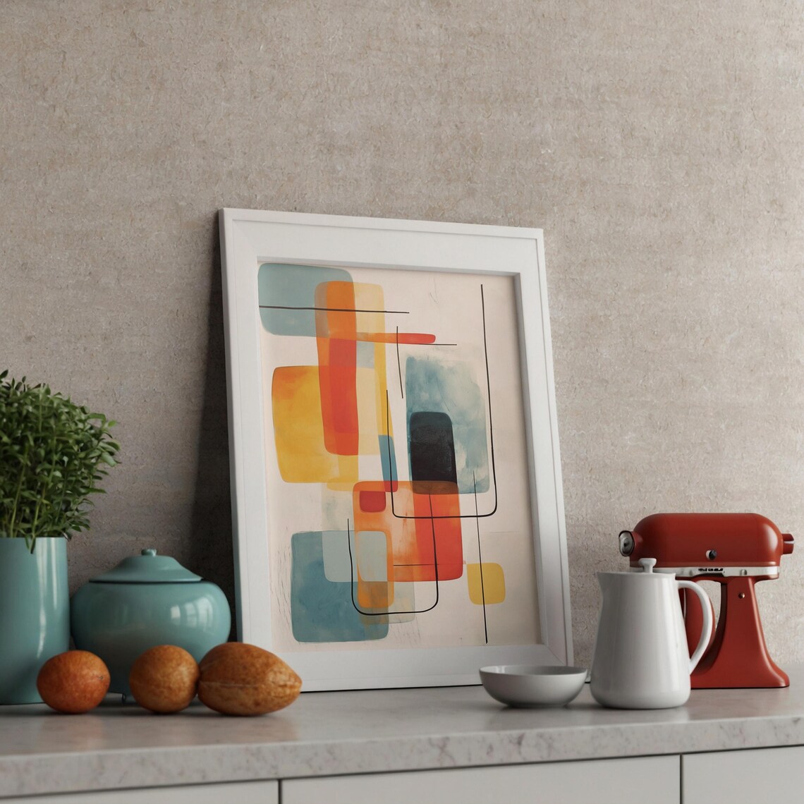 Shikaku Square Abstract, Minimalist Art Print - Image 2