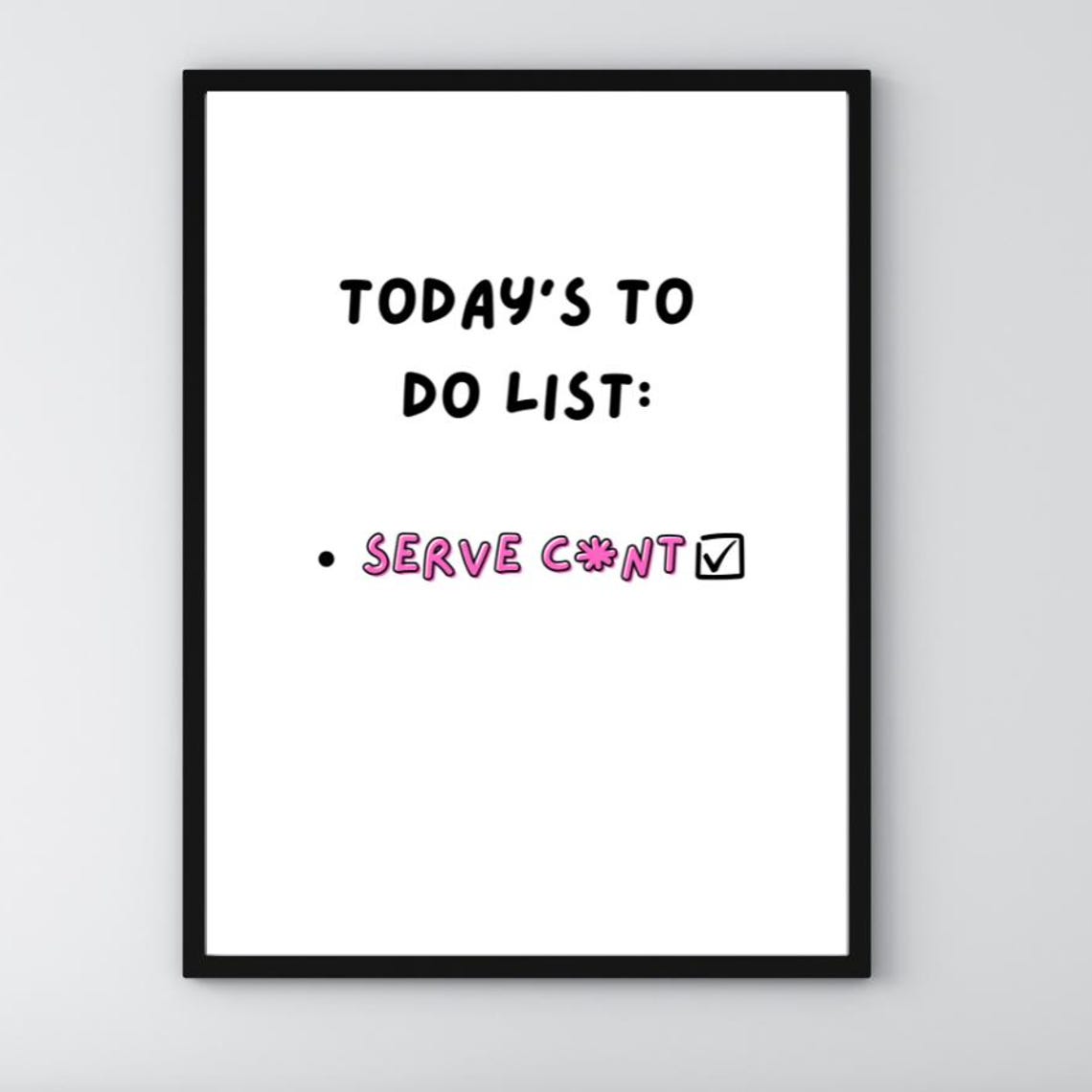 Serving Cunt Bedroom Art Prints Funny Wall Decor Gay Phrase Home Funky Office