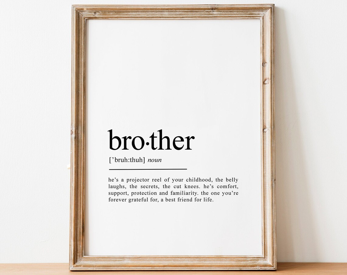 Brother Gift Definition Print, Typography Quote Art - Image 2