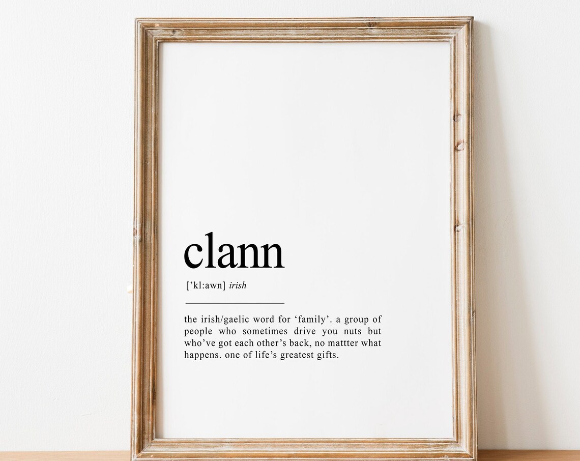 Clann Irish Definition Print, Family Wall Art Poster - Image 2