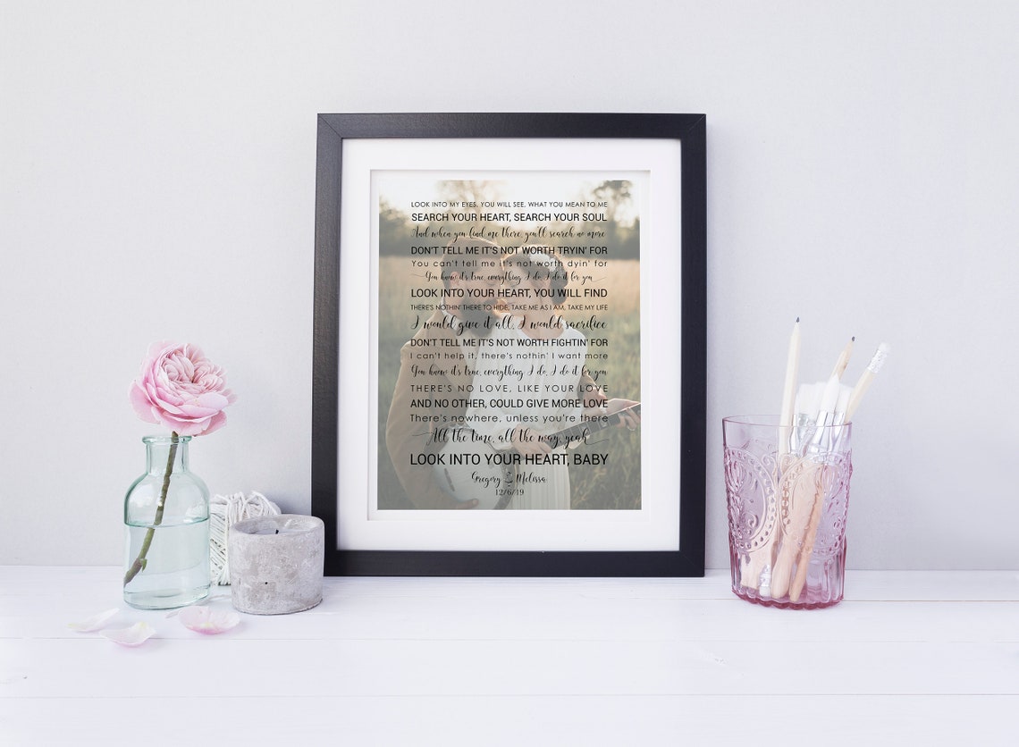 What A Wonderful World Song Lyrics Wedding Photo Gift Poster - Image 2