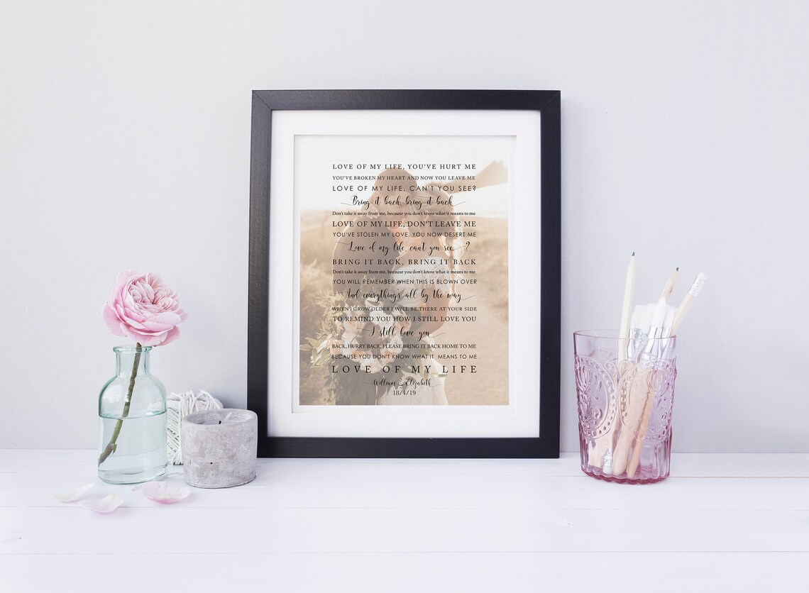 What A Wonderful World Song Lyrics Wedding Photo Gift Poster - Image 3