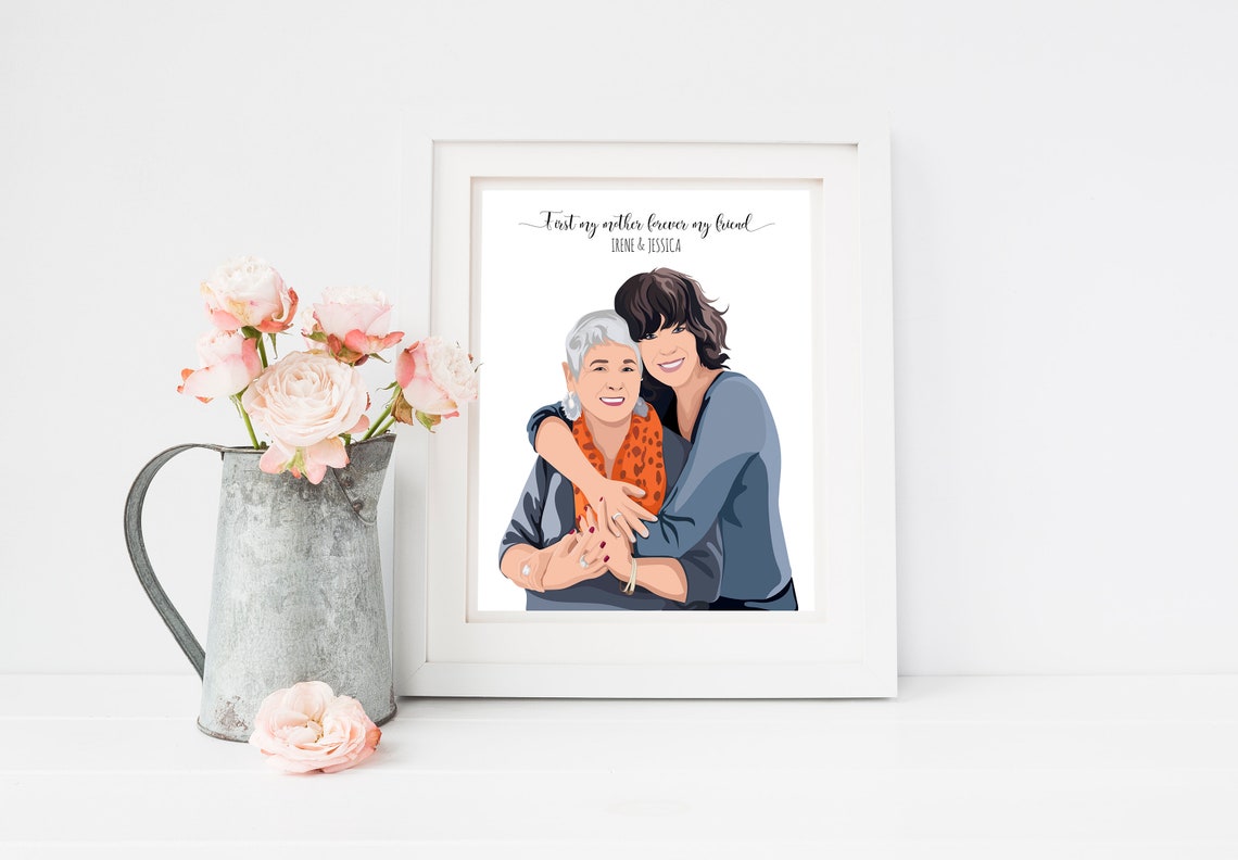 First My Mother Forever My Friend Personalized Custom Portrait Poster - Image 6