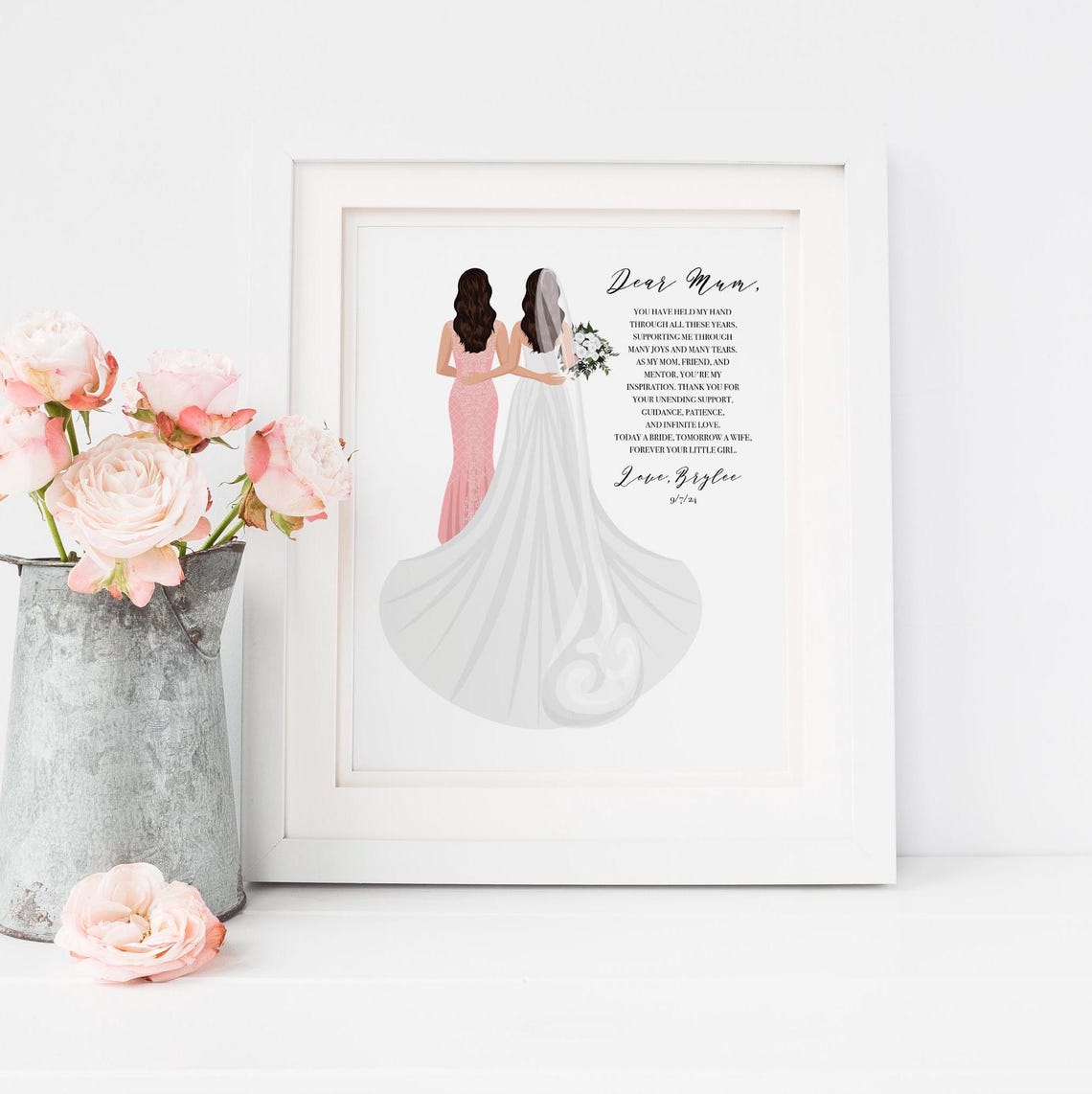 Dear Mom Mother Of The Bride Poem Personalized Custom Wedding Poster - Image 6