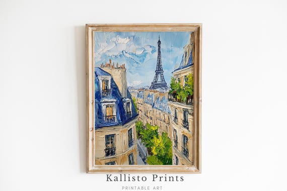 Paris Cityscape Art Print, Impressionist Eiffel Tower