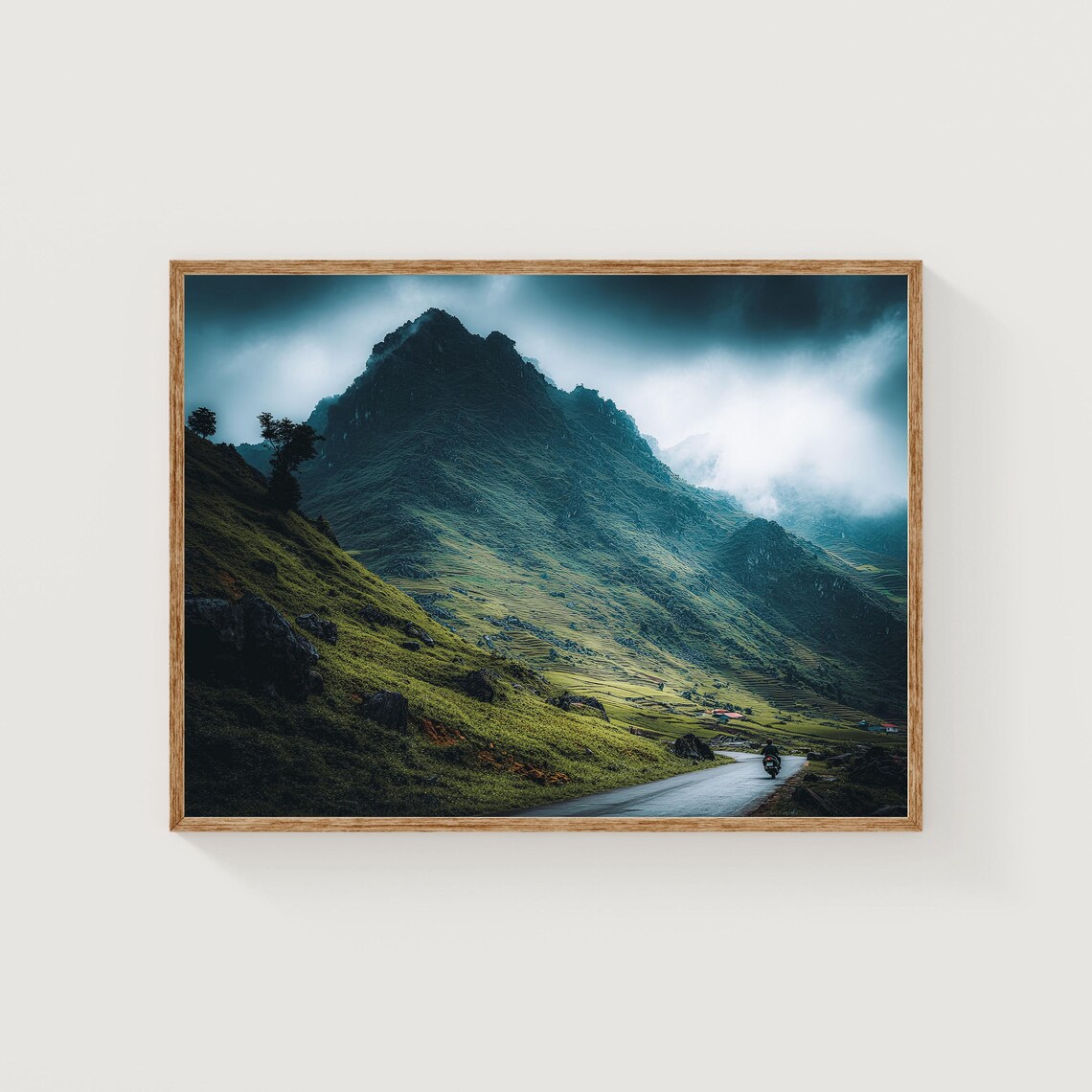 Ha Giang Vietnam Misty Mountain Road Motorbike Travel Photo Print