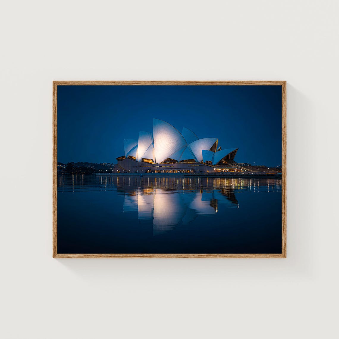 Sydney Opera House Night Reflection Art Print Australia Cityscape