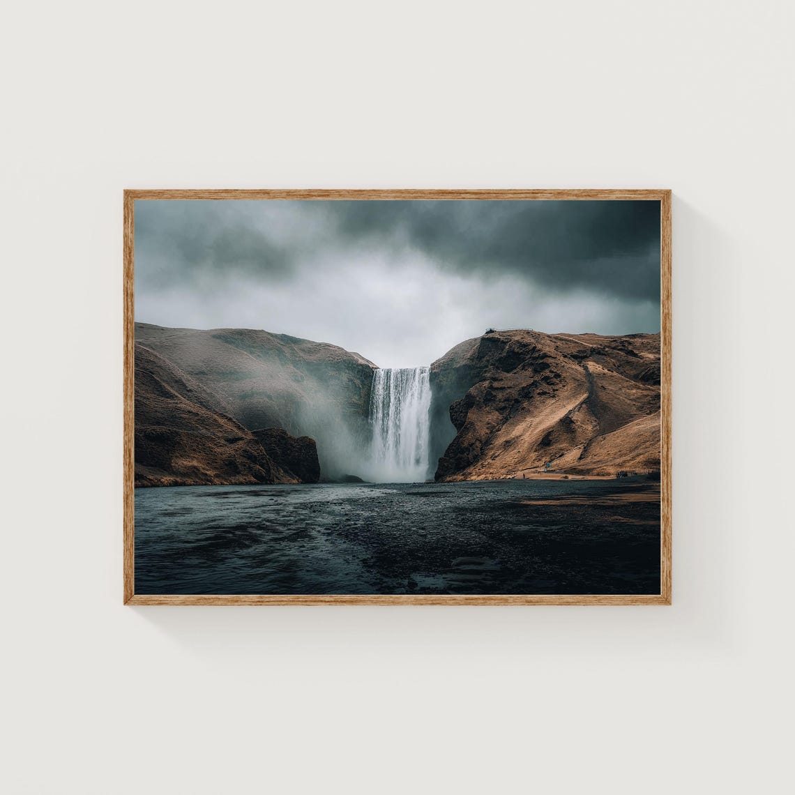 Moody Waterfall Canyon Mist Dramatic Landscape Photography Wall Art
