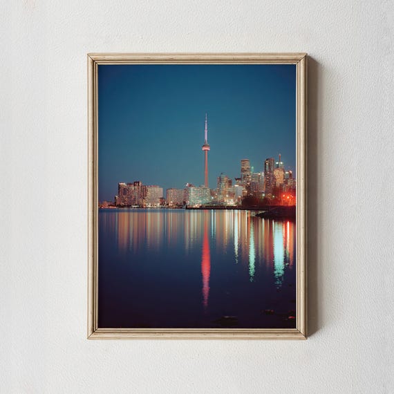 Toronto Skyline Wall Art Print Cn Tower Night Cityscape Photography