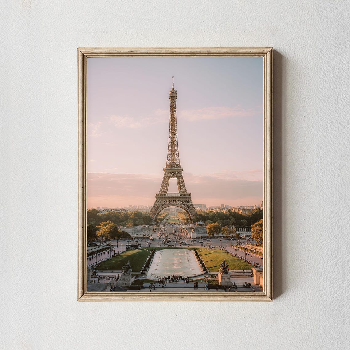 Eiffel Tower Paris Sunset Golden Hour Romantic Photography Poster