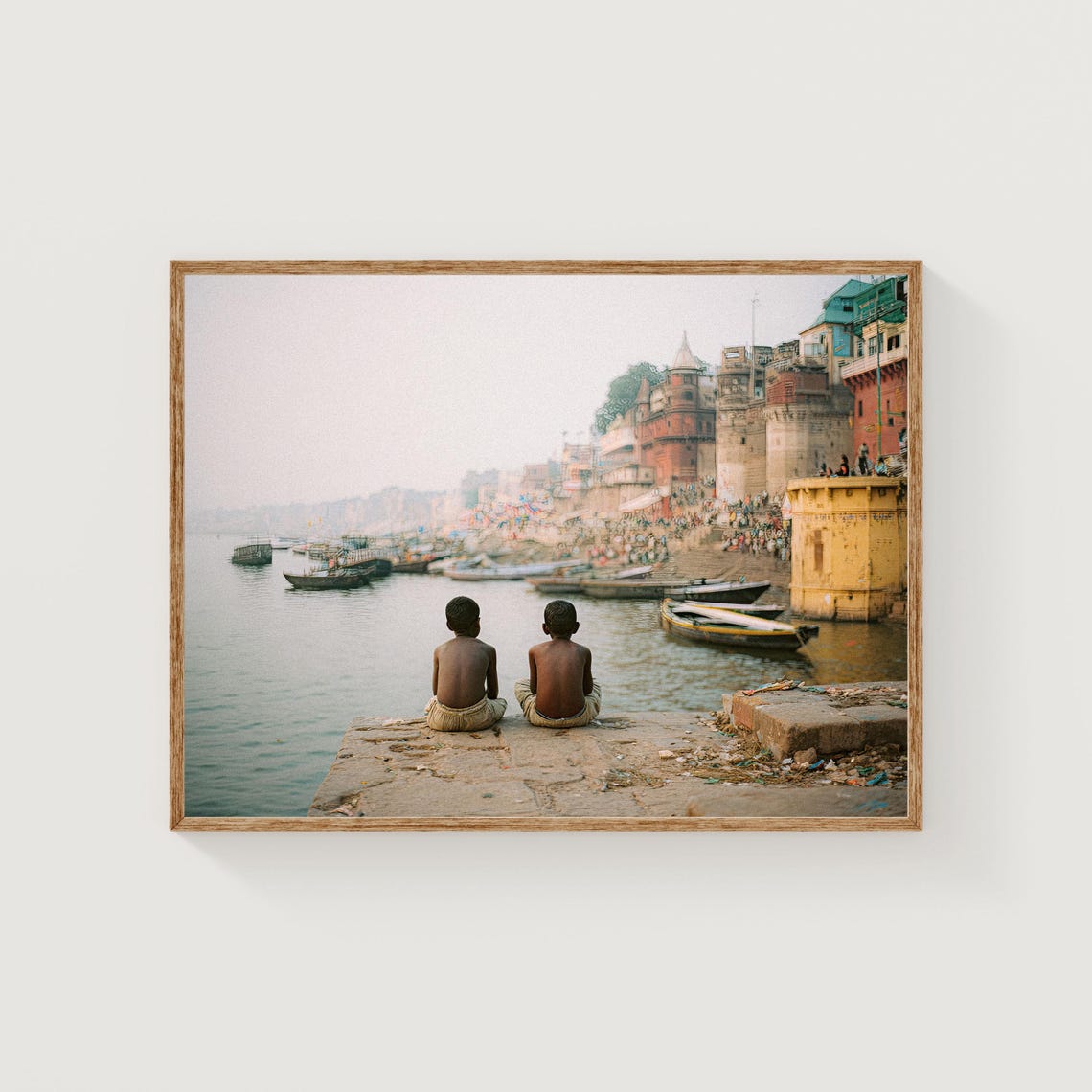 Varanasi Ghats Ganges River India Travel Photography Art Poster