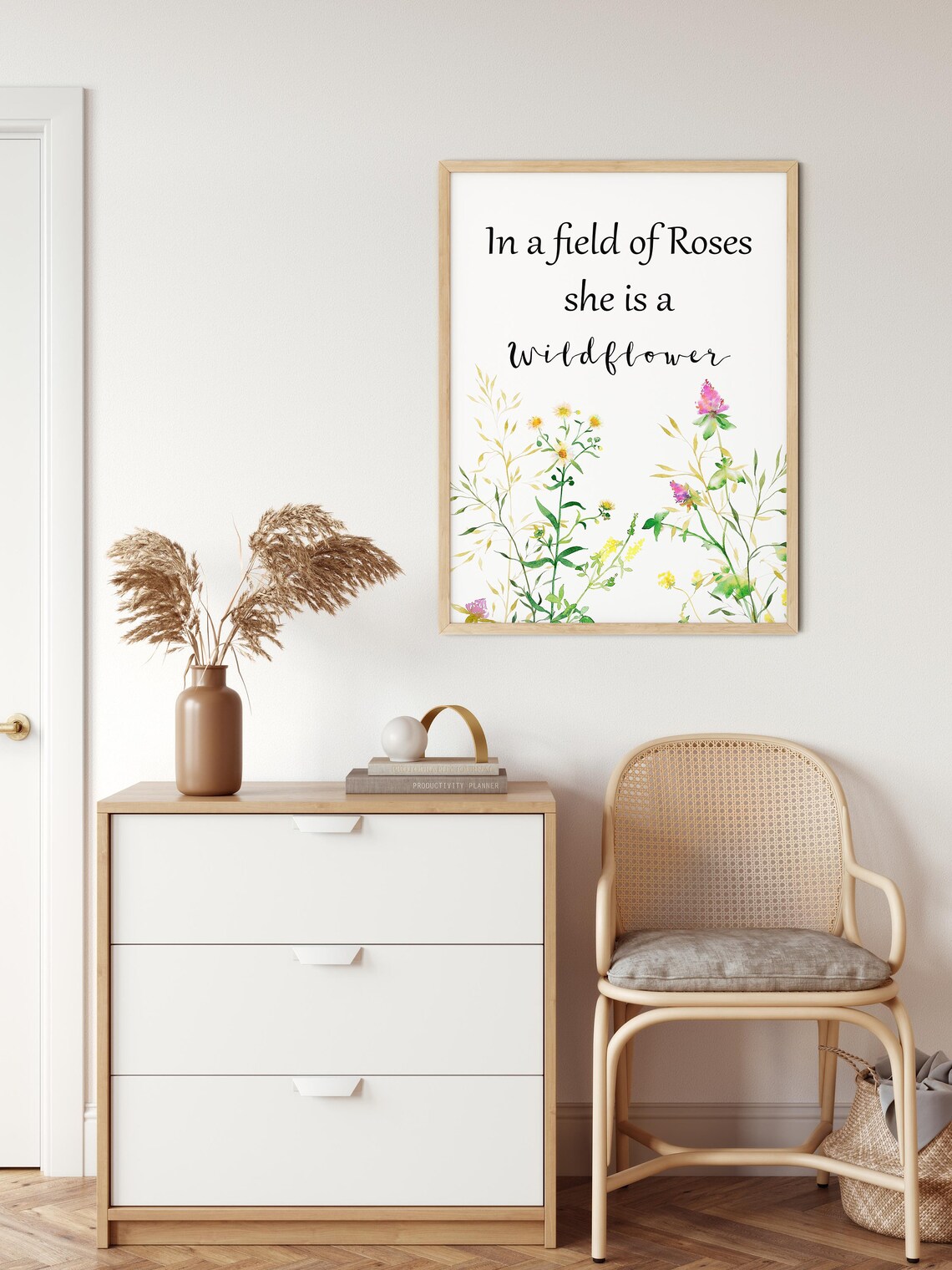Wildflower Roses Quote Poster with Watercolor Meadow Bloom Design - Image 3