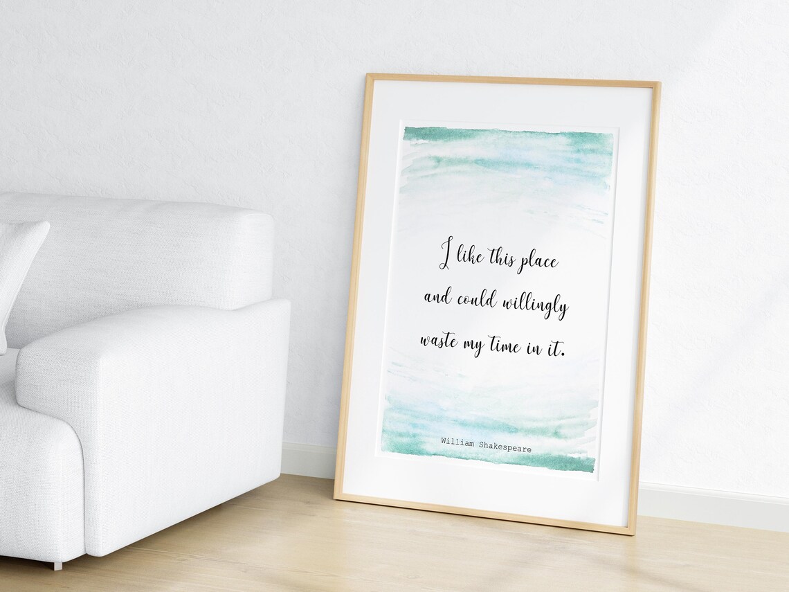 I Like This Place Shakespeare Quote Minimal Watercolor Art Print - Image 2