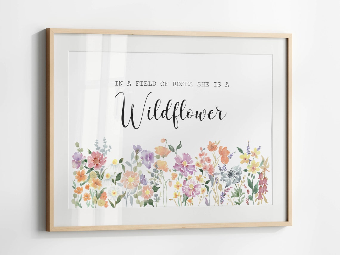 Wildflower Quote Watercolor Art Print