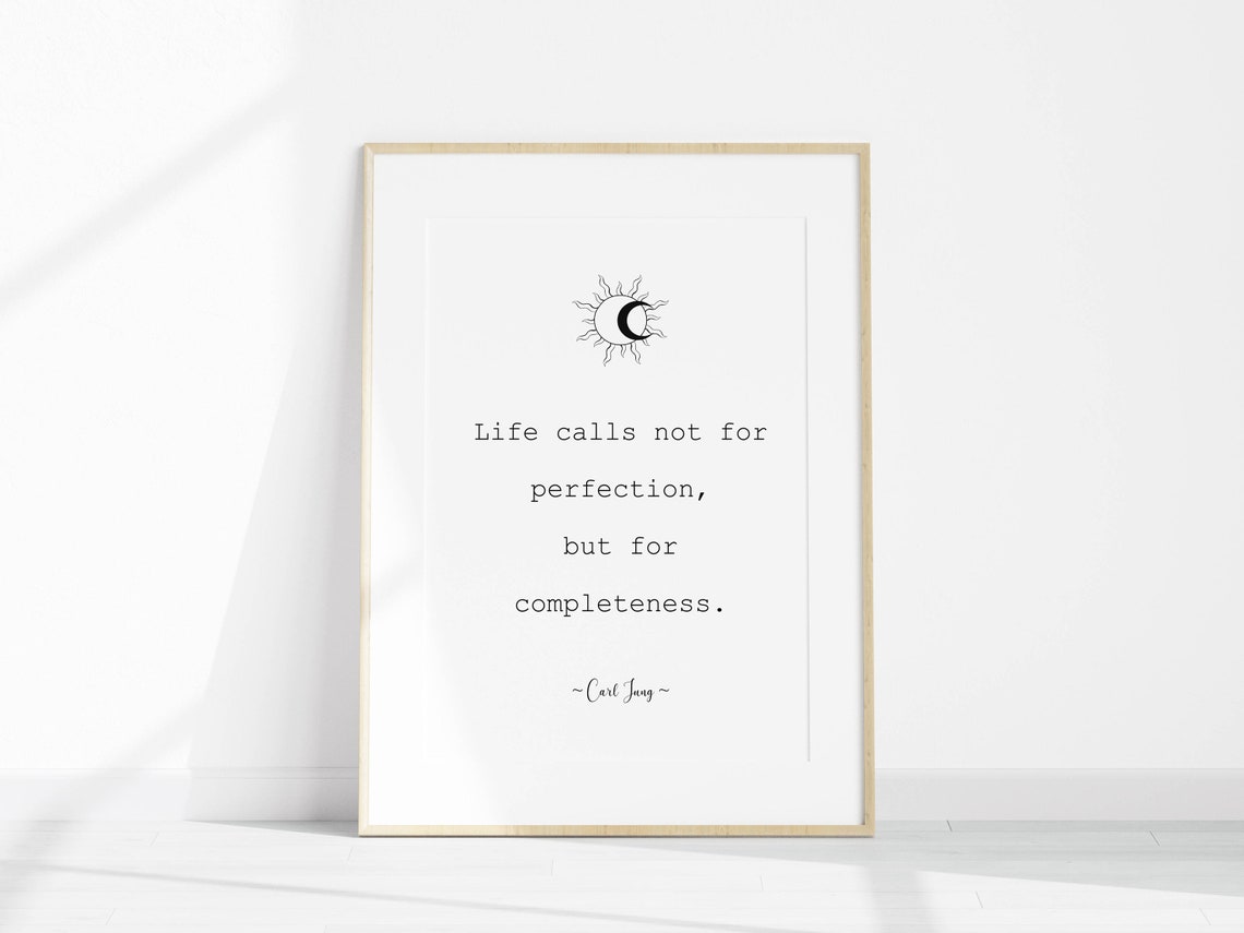 Carl Jung Life Calls Not For Perfection Minimalist Sun Quote Poster - Image 2