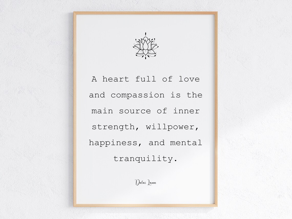 Dalai Lama Quote Art Print, Love And Compassion - Image 3