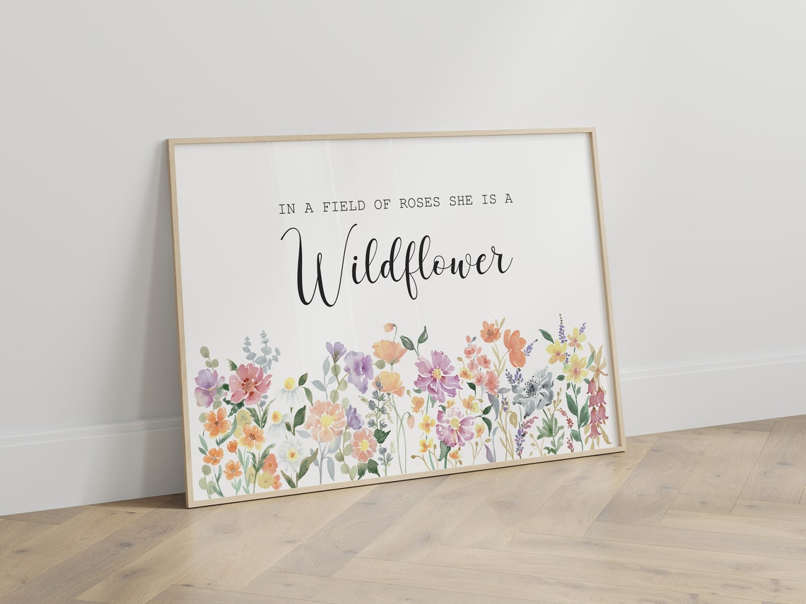 Wildflower Quote Watercolor Art Print - Image 2