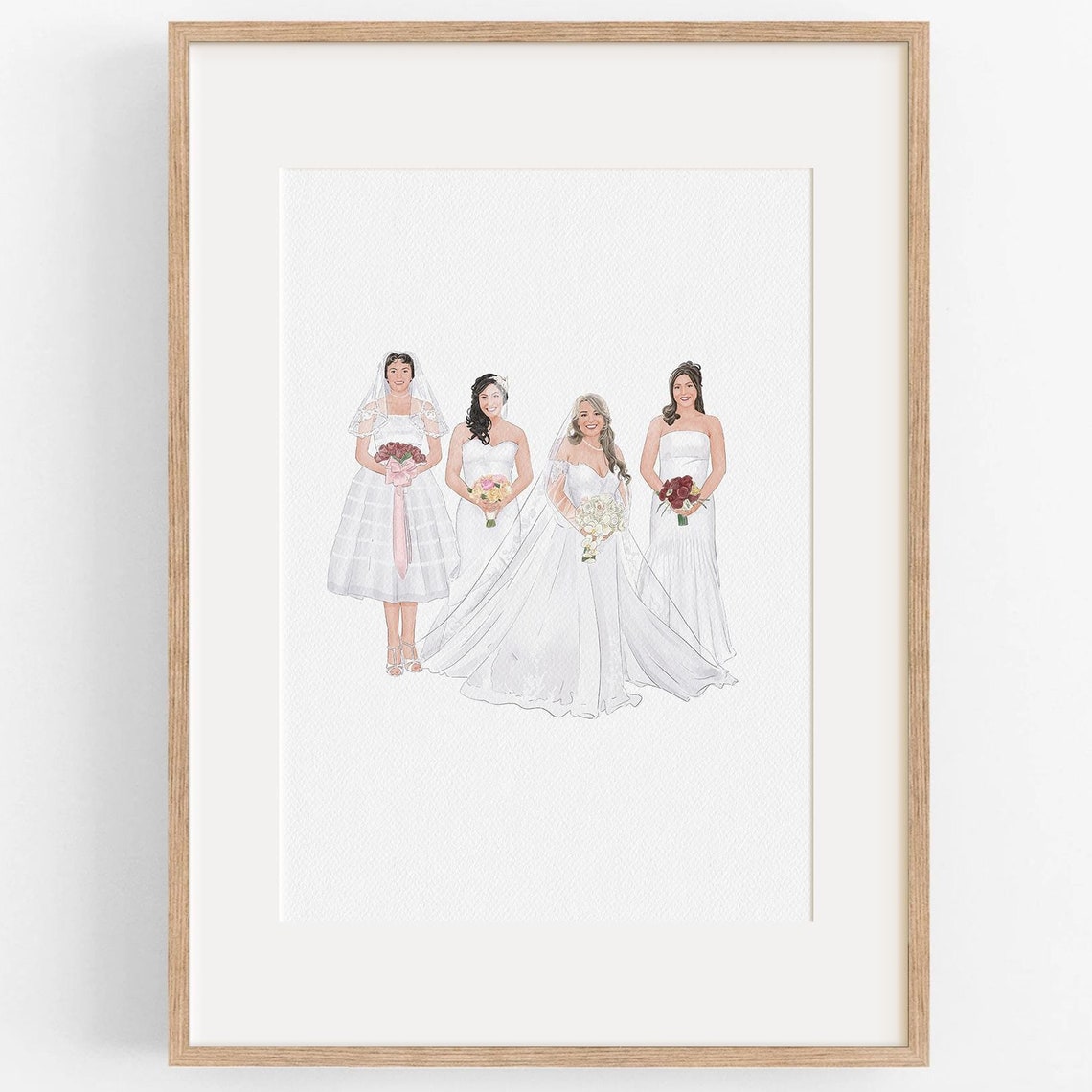 Generational Wedding Portrait Mother Of The Bride Gifts Custom Portrait Painting From Photo Mother Gift From Daughter Mom Birthday