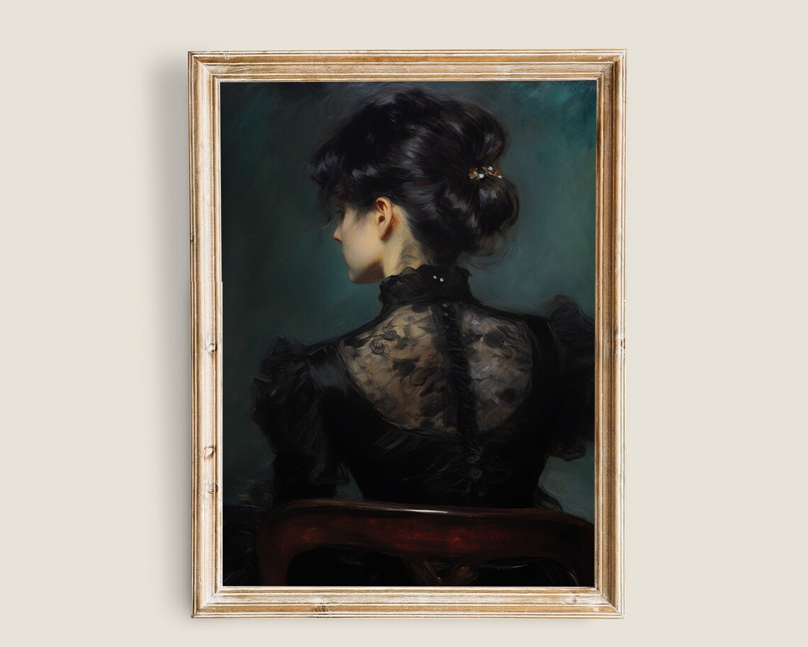 Woman Portrait Dark Moody Wall Art Print