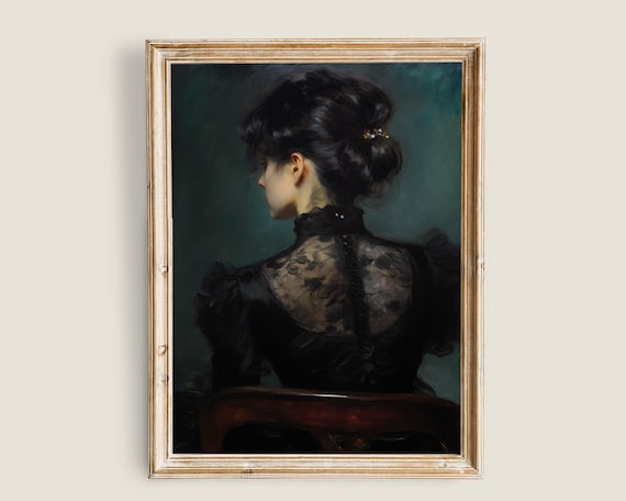 Woman Portrait Dark Moody Wall Art Print
