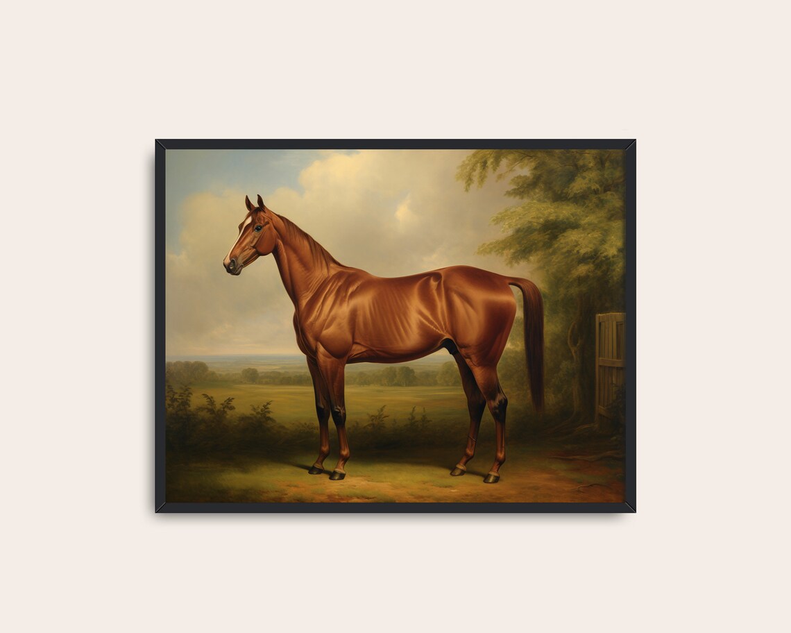 Vintage Horse Painting, Antique Farmhouse Art Print - Image 3