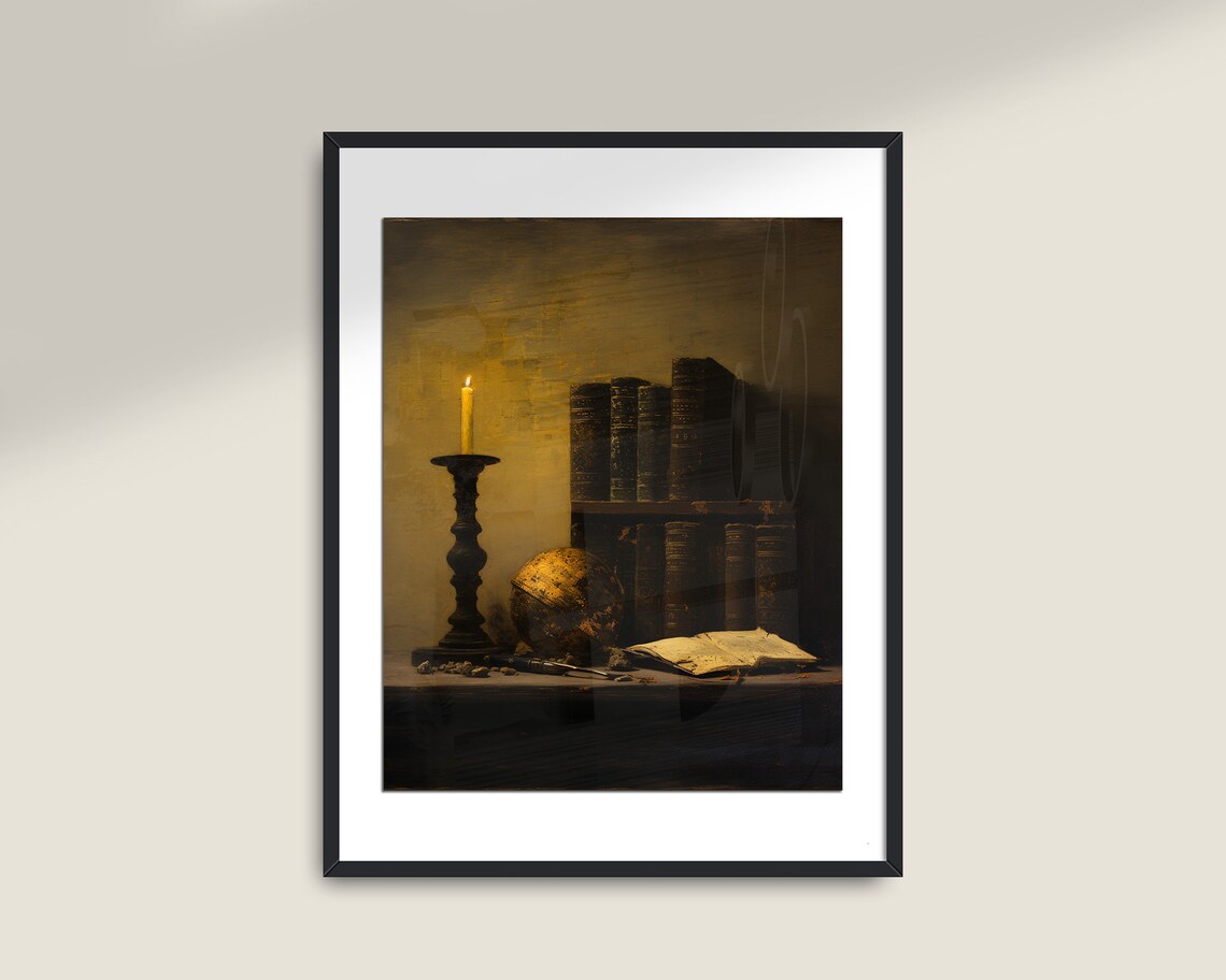 Victorian Books Vintage Dark Academia Art Print - Image 2